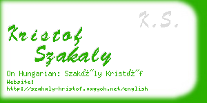 kristof szakaly business card